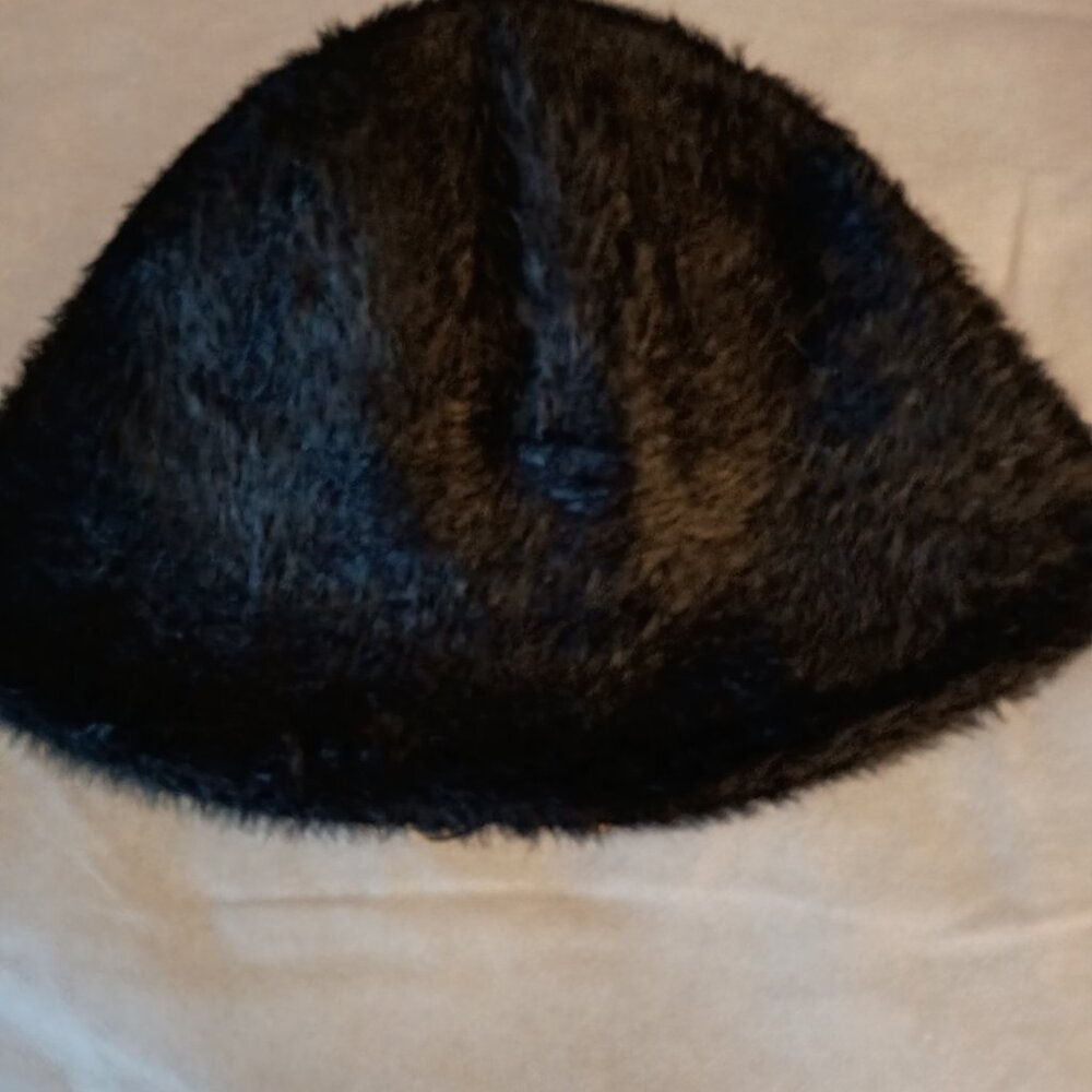 HOUSE OF HARLOW 1960 WOMEN'S BLACK FURRY TEXTURE STREET WEAR BUCKET HAT OS NWT - Picture 3 of 5